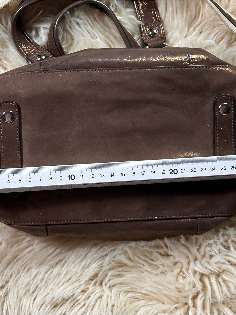 Coach Poppy Sling/Shoulder BagPurse Glittery Bronze - Picture 7 of 10